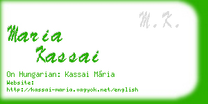 maria kassai business card