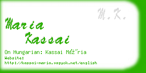 maria kassai business card